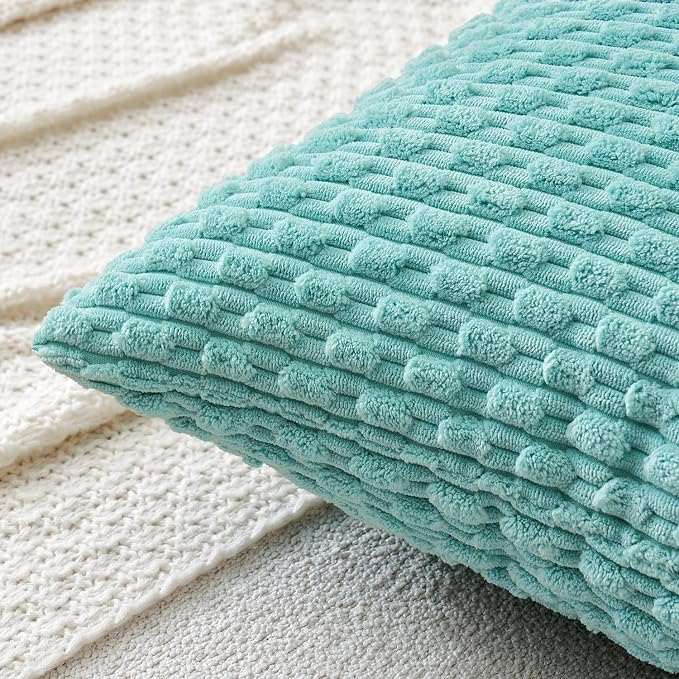 MIULEE Pack of 2 Decorative Throw Pillow Covers 16x16 Inch Soft Boho Striped - Image 2
