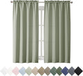 Chyhomenyc Bennet Light Green Curtains 63 Inch Length 2 Panels, Faux Linen by Chyhomenyc