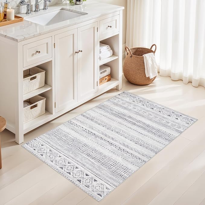 cotiled 3x5 Area Rug Living Room: Washable Boho Rugs - Image 5