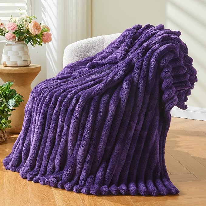 NEWCOSPLAY Super Soft Queen Blanket Purple Premium Silky Flannel Fleece 3D - Image 7