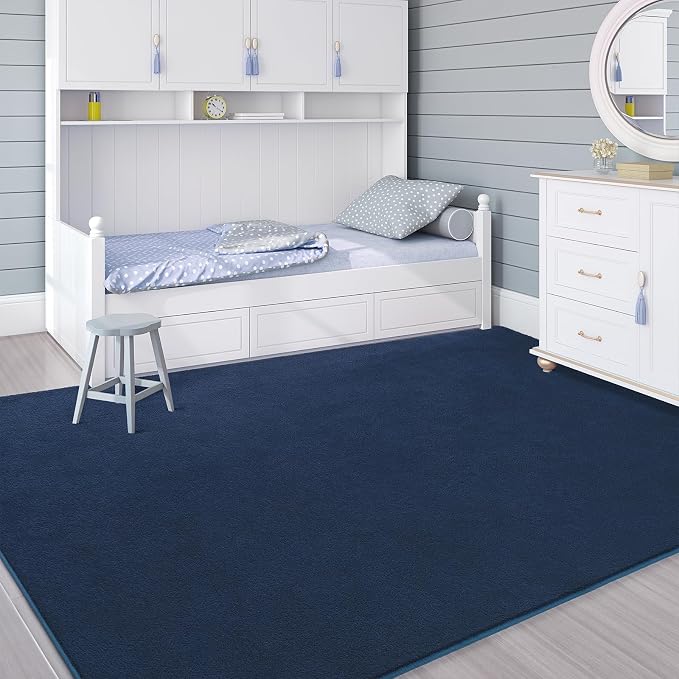 Soft Rugs for Living Room 4x6 Navy Blue, Minimalist Area Rug for Bedroom - Image 4