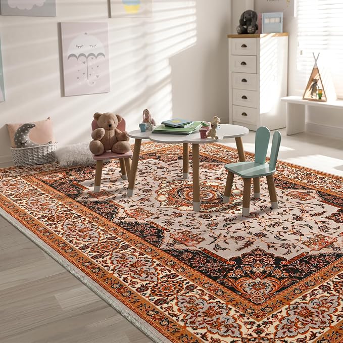 Area Rug for Bedroom, 4x6Ft Non-Slip Modern Carpet for Dining Room Farmhouse - Image 4