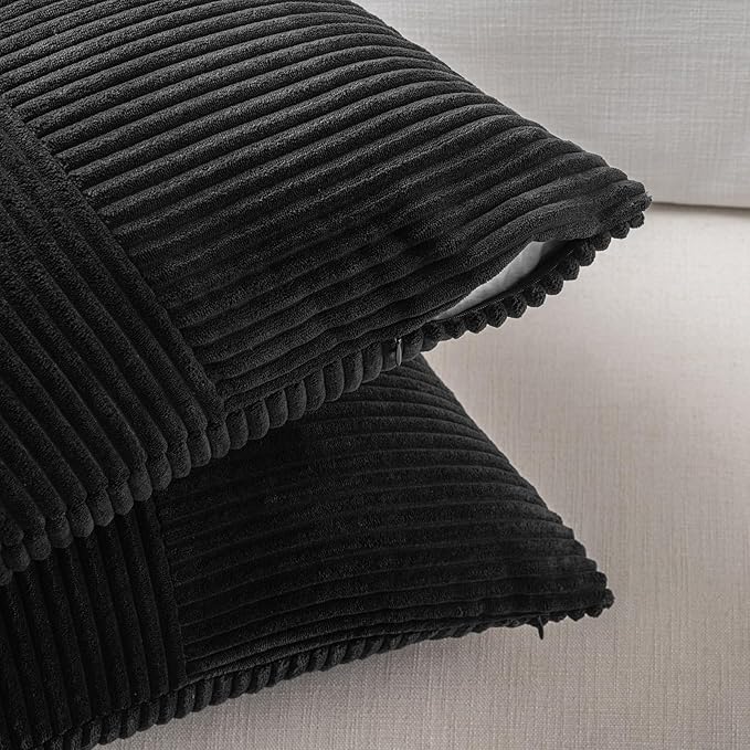 Fancy Homi 2 Packs Black Lumbar Decorative Throw Pillow Covers 14x22 Inch - Image 4