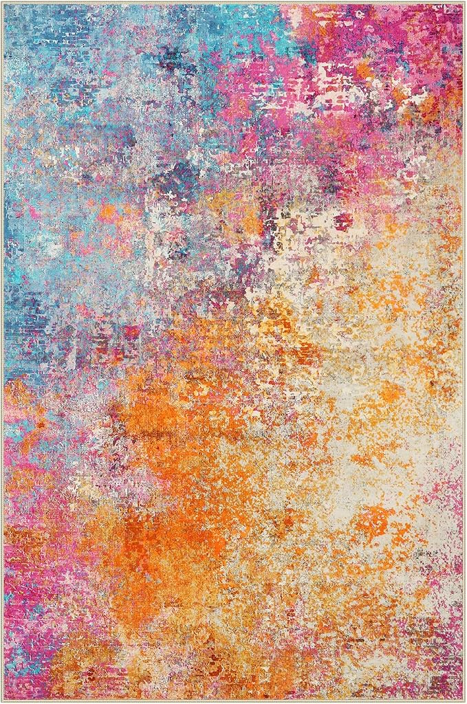 Lahome Modern Abstract Washable 6x9 Area Rugs - Image 8