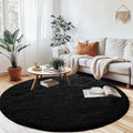 CAIYUECS Black Round Rug for Bedroom 5x5Feet: Soft and Fluffy Area Rug for Boys by CAIYUECS