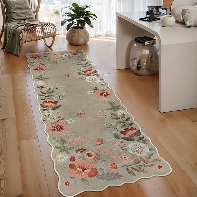 Lahome Floral Kitchen Runner, 2X6 Washable Runner Rug Non-Slip, Ultra-Thin Soft by Lahome