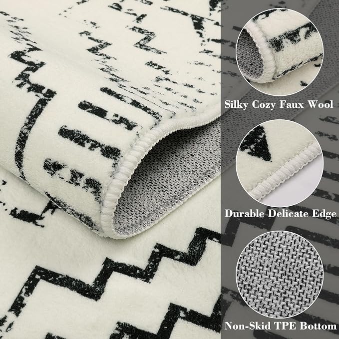 Wonnitar Moroccan Runner Rug, Washable 2'6"x8' Kitchen Runner Rug, Geometric - Image 3