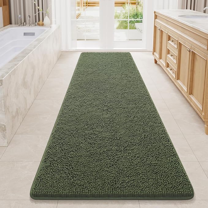LOCHAS Luxury Bathroom Rug Shaggy Bath Mat 24 x 80 Inch, Washable Non Slip Bath by LOCHAS