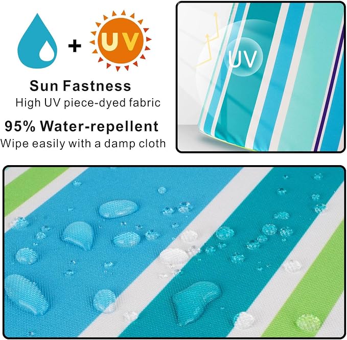 NettyPro Patio Bench Swing Loveseat Cushion Covers, Water Resistant UV - Image 2