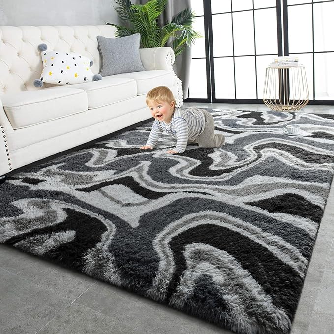 TWINNIS Super Soft Shaggy Rugs Fluffy Carpets, 5x8 Feet, Indoor Modern Plush by TWINNIS