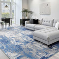 Washable Area Rugs 9'x12' Non-Slip Modern Abstract Soft by RELEANY