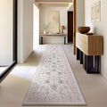 Phantoscope Washable Runner Rug 2'x10' Non-Slip, Vintage Neutral Hallway Rugs by Phantoscope