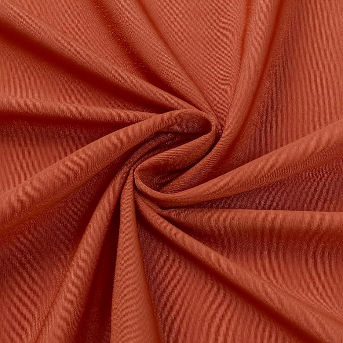 HOMEIDEAS Non-See-Through Fall Burnt Orange Privacy Sheer Kitchen Curtains - Image 5
