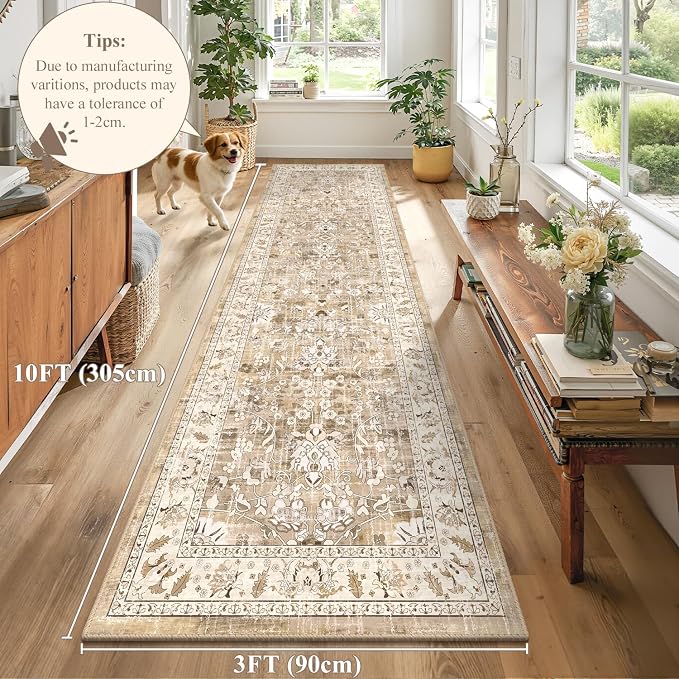 LOKHOM Washable Runner Rug, 3x10 Non-Slip Vintage Kitchen Runner Rug - Image 2