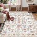 Tangsoo Washable Area Rug, 4x6 Pottery Barn Neutral Floral Rugs by Tangsoo