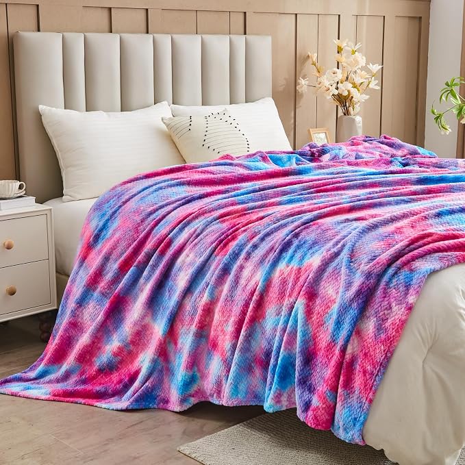 NEWCOSPLAY Super Soft Throw Blanket Deep Purple Rainbow Premium Silky Flannel - Image 8