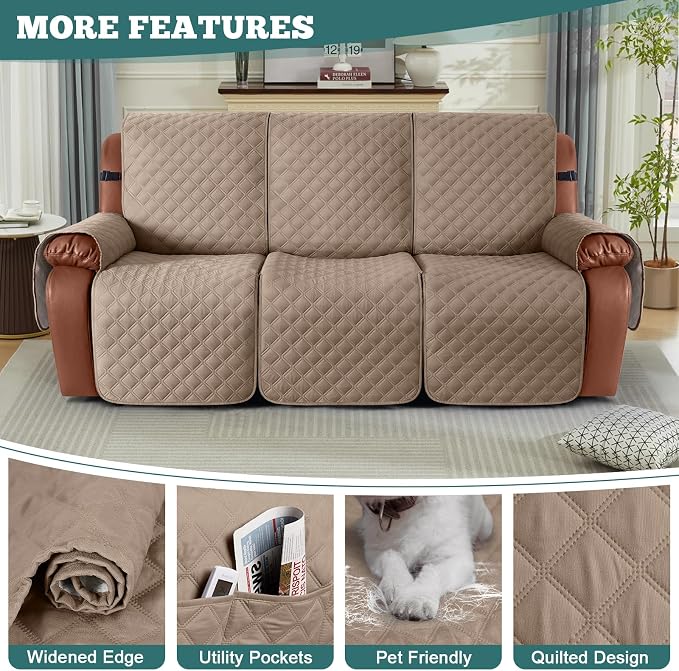 Ruaozz Waterproof Recliner Couch Covers Sofa Slipcovers Washable 1-Piece - Image 5
