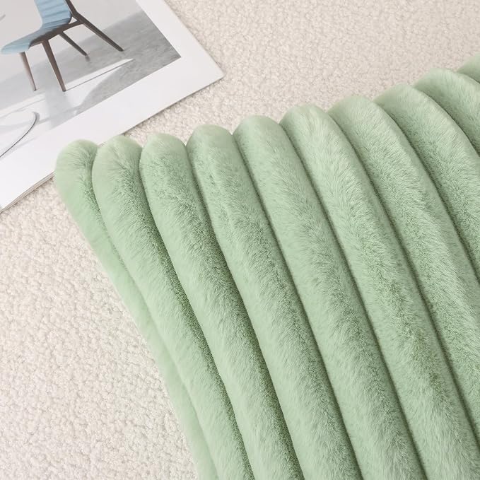 Pallene Faux Fur Plush Spring Throw Pillow Covers 22x22 Set of 2, Luxury Soft - Image 8