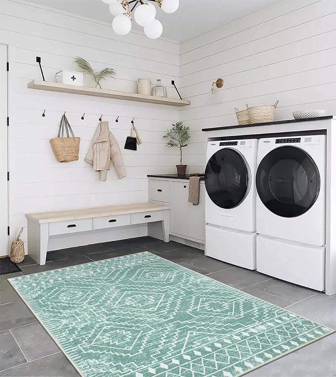 Wonnitar Moroccan Area Rugs 4x6, Sage Green Boho Rug - Image 7