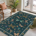 Rugxara 3x5 Rug for Entryway Bedroom, Floral Vintage Retro Boho Throw Rug by Rugxara