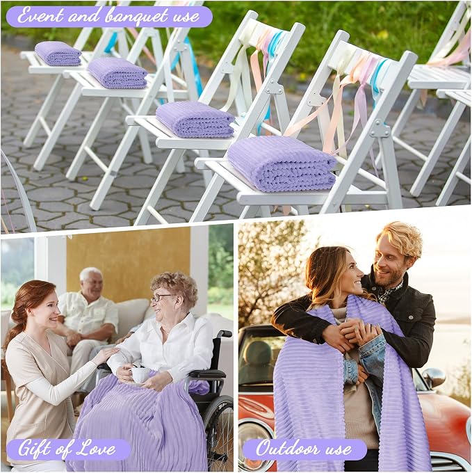 Buryeah 24 Pcs Flannel Throw Blanket Bulk 50 x 60 in Sleepover Blanket Outdoor - Image 5