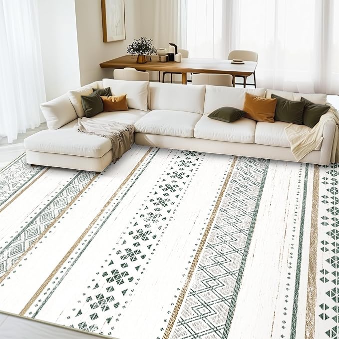 BESTSWEETIE 8x10 Area Rugs for Living Room Washable Moroccan Farmhouse Neutral by BESTSWEETIE