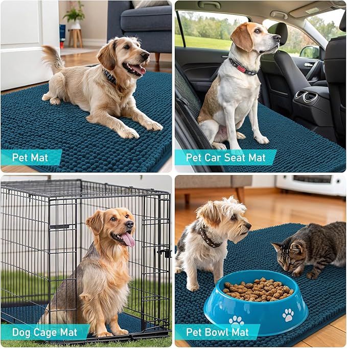 OLANLY Dog Door Mat for Muddy Paws 59x32, Absorbs Moisture and Dirt, Absorbent - Image 7
