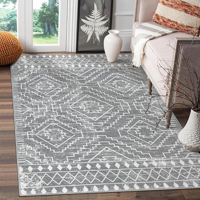 Wonnitar Moroccan Area Rugs 3x5, Non-Slip Boho Small Bedroom Throw Mat by Wonnitar