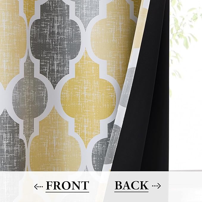 Beauoop 100% Blackout Curtains 54 Inches Long 2 Panels - Image 3