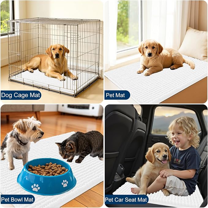 OLANLY Dog Door Mat for Muddy Paws 59x35, Ultra Absorbent Chenille Mud Doormat - Image 7
