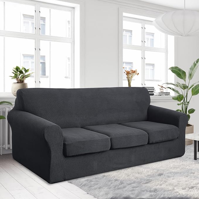 U-NICE HOME 4 Pieces Oversized Stretch Couch Cover Sofa Cover Washable Slipcover - Image 2