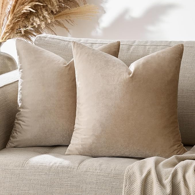 GIGIZAZA Decorative Throw Pillow Covers 16x16, Velvet Sofa Boho Cushion Pillows - Image 8