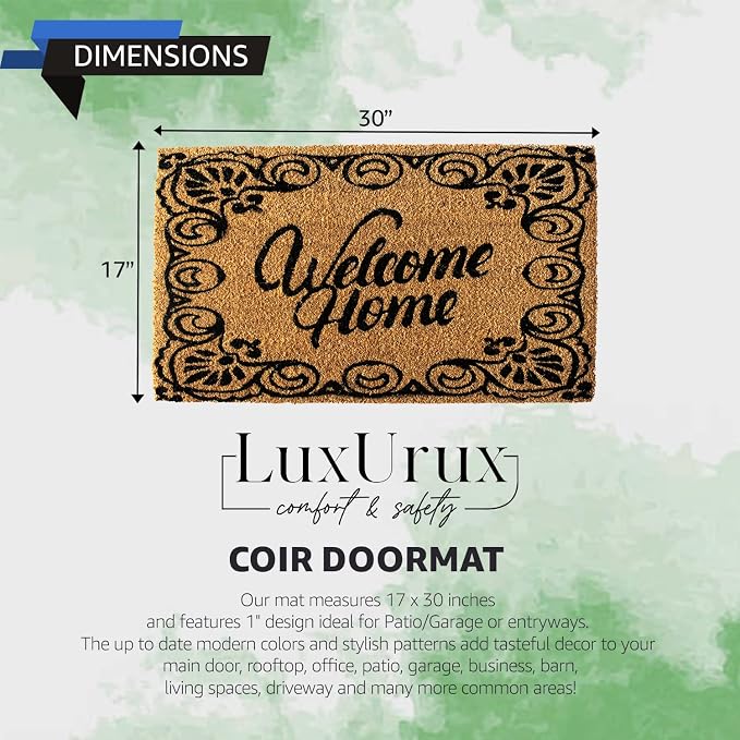 LuxUrux Welcome Mats Outdoor Coco Coir Doormat, - Image 2