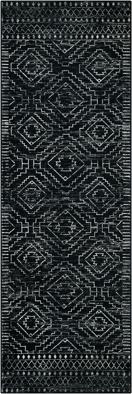 Wonnitar Washable Kitchen Runner Rug 2x6, Moroccan Black Runners - Image 8