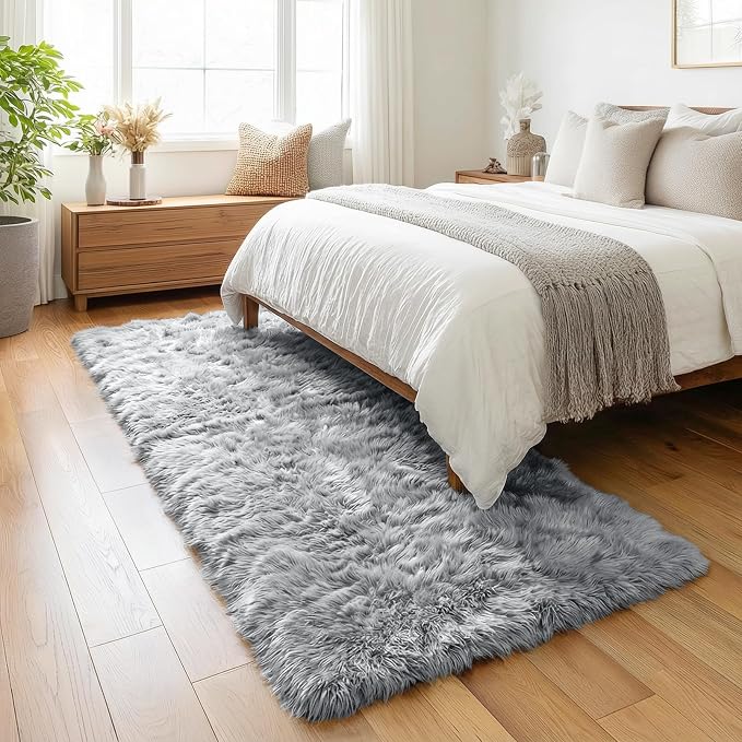 PAGISOFE Grey Runner Rugs for Hallway 2x6 Ft, Super Soft Fluffy Rug Home Decor - Image 5