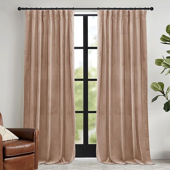 RYB HOME Back Tab Velvet Curtains by RYBHOME