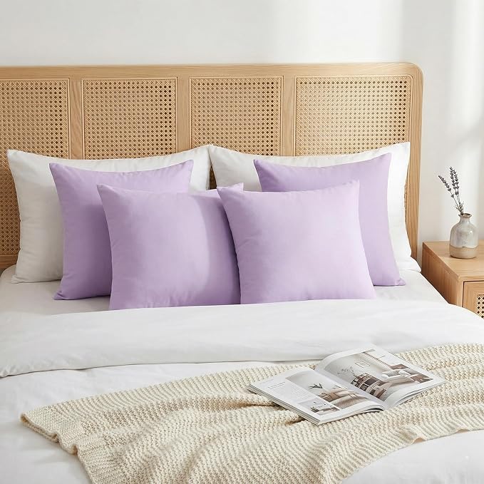 Thmyo 4-Pack 100% Cotton Comfortable Solid Decorative Throw Pillow Case Square - Image 4
