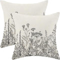 AEIOAE Black White Gray Pillow Covers 18x18 Inch Set of 2, Spring Wildflower by AEIOAE