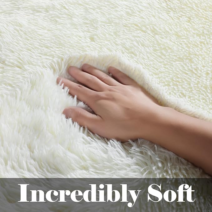 ONASAR Cream White Runner Rugs for Bedroom Living Room, Ivory Fluffy 2x6 - Image 2