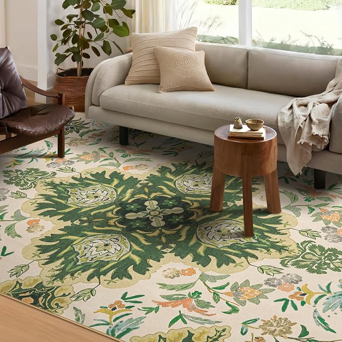 Phantoscope Washable Round Area Rug 6ft Non-Slip, Vintage Boho Rugs - Image 8