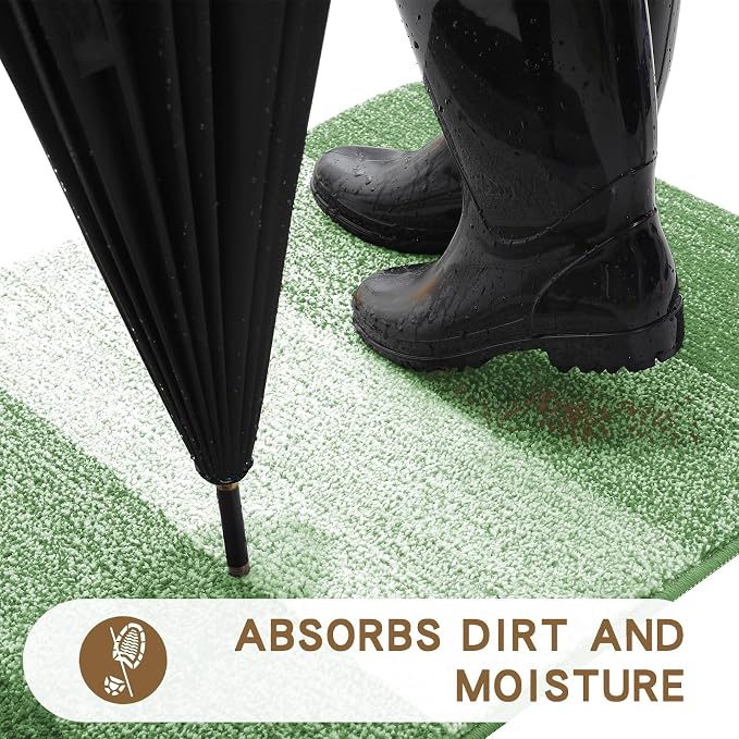 Kitinjoy Indoor Outdoor Door Mat, 48x32 Non-Slip Absorbent Dirt Trapper - Image 2