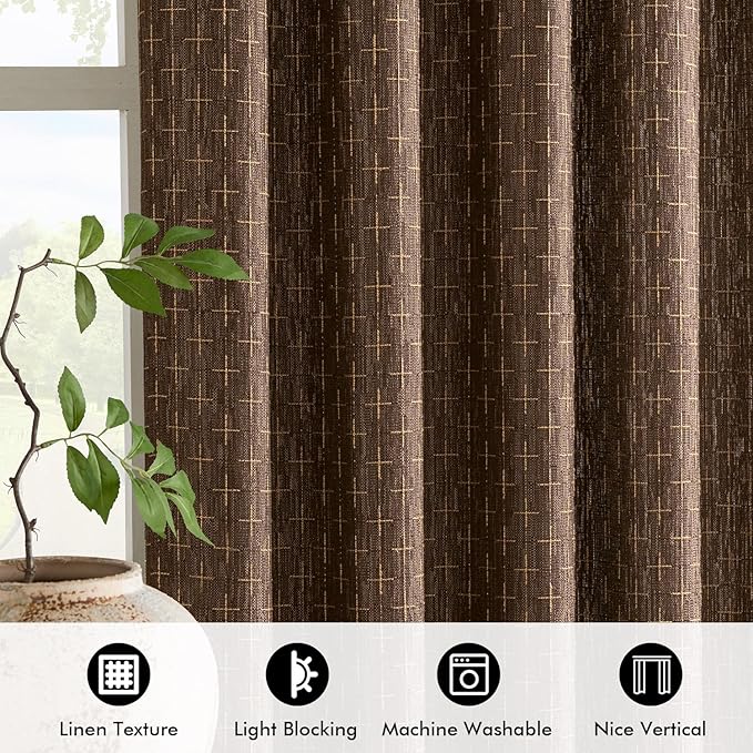 MIULEE Decorative Back Tab Linen Curtains - Image 4