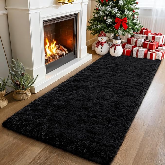 Merelax Black 2x8 Non-Slip Long Runner Rug - Image 4