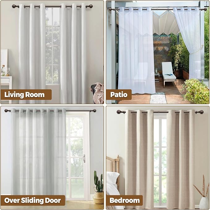 KAMANINA 2 Pack Curtain Rods for Windows 48 to 84 Inch, Antique Bronze Heavy - Image 6