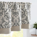 jinchan Linen Valance Curtain for Kitchen Vintage Damask Floral Blackout by JINCHAN