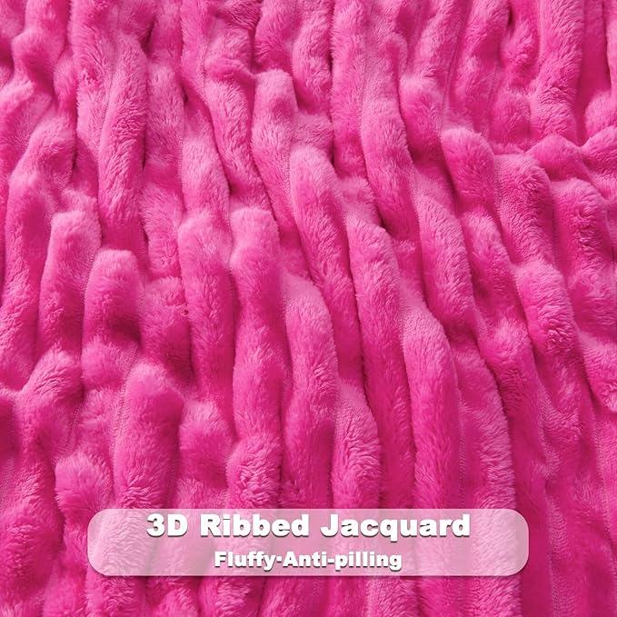 NEWCOSPLAY Super Soft King Blanket Hot Pink Premium Silky Flannel Fleece 3D - Image 5
