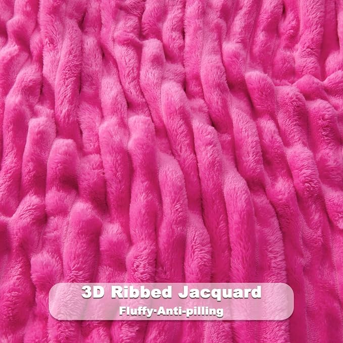 NEWCOSPLAY Super Soft Twin Blanket Hot Pink Premium Silky Flannel Fleece 3D - Image 5