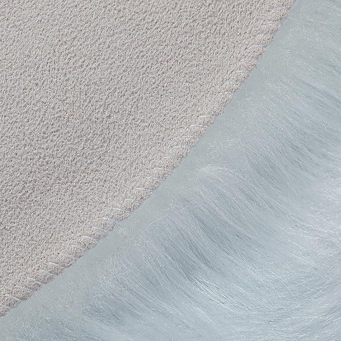 linmopm Faux Fur Rug Sheepskin Shag Fluffy Fuzzy White 2x6 ft Runner Rugs - Image 9