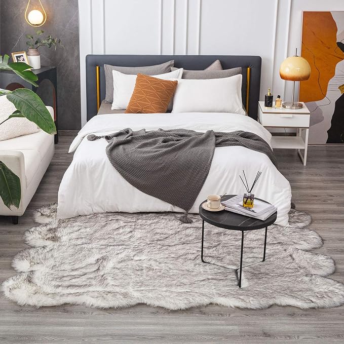 Carvapet Faux Sheepskin Area Rug 5x7 Feet, Plush Shag Carpet - Image 5