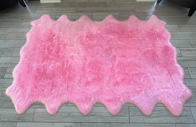 Free Shape Luxury Soft Fluffy Shag Area Rug Duo Decto 12 Pelts 6'x12', 180x360cm by LAMBZYRUGS